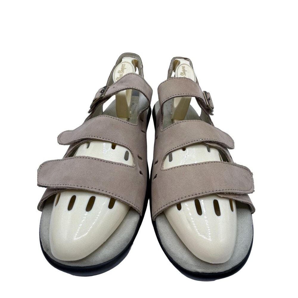Propet Breeze Walker Size 12 Beige Leather Sandals With Adjustable Straps - Picture 2 of 10